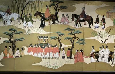 Fresque du Festival Kamo à la station Demachiyanagi, Kyoto